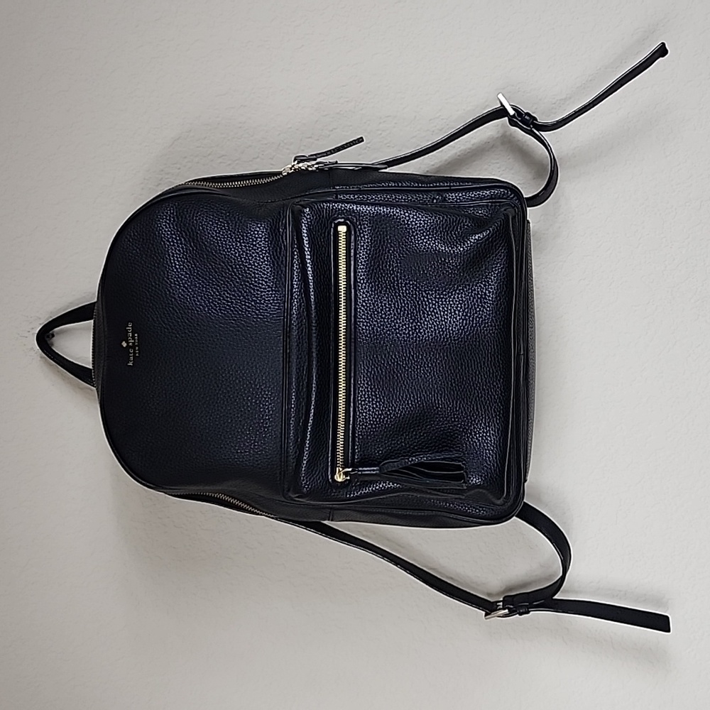 Kate Spade Black Leather Full Size Backpack - Picture 3 of 9